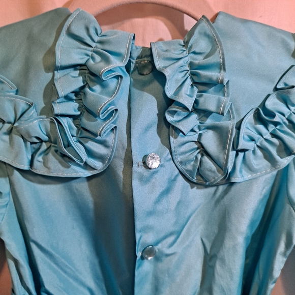 Vintage Elise Circle Dress Blue  Made in USA Polyester Cotton Pageant Sz 5 - Picture 7 of 8